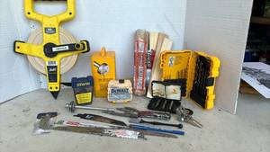 lot 3325 image: 100 ft fiberglass tape, shims, drill bits and more