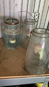 lot 4108 image: Glass candle Jars lanterns