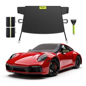 lot 18976 image: Nmoiss 3-in-1 Windshield Snow Cover for Small Sedans & Sports Cars �� S Size Frost Guard with Ice Scraper, Waterproof 600D Oxford Heavy-Duty Winter Protection & 360° Windproof Design for Low-Profile
