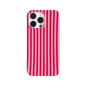 lot 18987 image: Reoomukk Cute Striped Phone Case Compatible with iPhone 16 Pro Max 6.9,Aesthetic Trendy Retro Stripe Pattern Chic Pretty Stylish Protective Girls Women Cover for iPhone 16promax-Red Pink - Retail $10