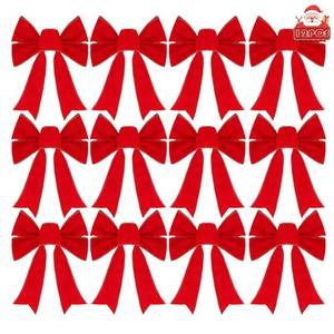 lot 19012 image: Frekkoy Christmas Bows - 12Pcs Christmas Red Velvet Bows 9x13 Packaged in a Box, Perfect for Gift Wrapping, Tree, Wreath, Gifts & Home Christmas Decorations - Retail $26