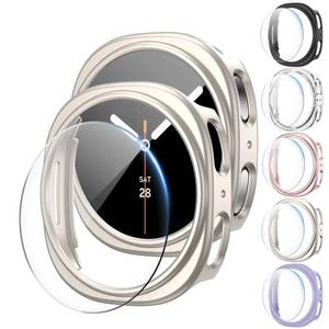 lot 19020 image: 55Pack Case for Galaxy Watch 8 40mm Screen Protector with Anti-Fog Tempered Protective Film Glass Hard PC Bumper Cover - Retail $8