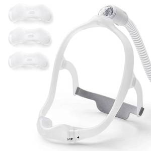 lot 19026 image: Nimisa Nasal Frame Assembly for Philips Respironics DreamWear, Upgrade Silicone Soft Sealing Nose Mask Reusable Pillow Supplies with 3 x Pillow - Retail $114