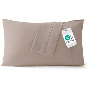lot 19038 image: Bedsure Pillowcases Standard Size Set of 2 - Khaki Standard Pillow Cases 2 Pack 20 x 26 inches, Brushed Microfiber, Pillow Case Covers with Envelope Closure for Kids - Retail $12