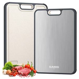 lot 19042 image: Sumzzz Titanium Cutting Board for Kitchen, Cutting Board Double Sided Food Grade, Pure TitaniumPP, Easy to Clean Large Size 15���10.3�� - Retail $30