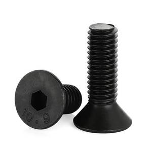 lot 19049 image: MewuDecor #8-32 x 12 Flat Head Socket Cap Screws Countersunk Bolts Countersunk Bolts, Alloy Steel Grade 10.9, Fully Threaded, Black Oxide, 50 PCS - Retail $7