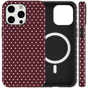 lot 19085 image: Vulfwela Cute Polka Dot Phone Case for iPhone 11 Pro Magnetic Case 5.8, Compatible with Magsafe, Aesthetic Trendy Pattern Design Women Girly Cover Shockproof Protection Funda, Burgundy Wine Red - Retail $473