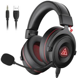 EKSA E900 Pro USB Gaming Headset for PC - Computer Headset with Detachable Noise Cancelling Mic, 7.1 Surround Sound, 50MM Driver - Headphones with Microphone for PS4/PS5, Xbox One, Laptop, Office - Retail: $50