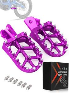 lot 19089 image: JFG RACING Dirt Bike Pegs,Motorcycle Foot Pegs MX Foot Pedals Rests CNC for Light Bee SurronCRF150F CRF230F 2003-2019KDX200 1983-1994 - Purple - Retail $35