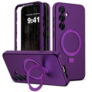 lot 19092 image: DuiDuiQ Designed for Samsung Galaxy S25 Case with Magnetic Ring Stand Compatible with Mag-SafeMilitary Grade Drop ProtectionBuild in Kickstand Shockproof Galaxy S25 Phone Case 6.2,Purple - Retail $28
