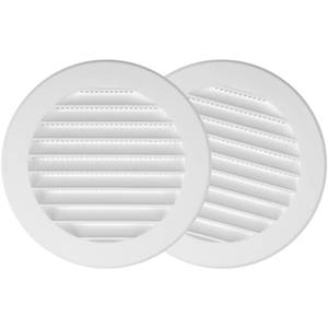 lot 19101 image: Repa Market 2-Pack 4 Inch - Plastic White Vent Covers With Flange - Round Soffit Vent - Air Vent Louver - Grille Cover - Protective Screen Mesh - HVAC Ventilation - Retail $14