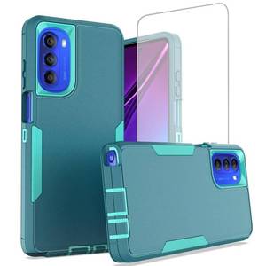 lot 19118 image: Sidande Case for Moto G Stylus 5G 2022Motorola G Stylus 5G 2022 with Tempered Glass Screen Protector, Rugged Dual Layer Support Magnetic Car Mount Cover for Motorola Moto G Stylus 5G 2022 Teal Mint - Retail $10