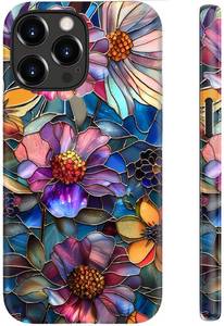 lot 19119 image: STARVIP for iPhone 14 Pro Max Case, Wireless Charging Compatible,Dual-Layer Protection with Cute Wildflower Design, Soft Silicone  Hard Shell, Chic Phone Cover for Women - Vibrant Defined Blossoms - Retail $18