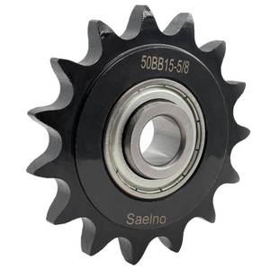 lot 19124 image: #50 Roller Chain Idler Sprocket Type C 58 bore 15 Tooth with Bearing 203KRR2,Hardened Antirust 1045 Steel Drive Sprockets 50BB15-58 - Retail $14