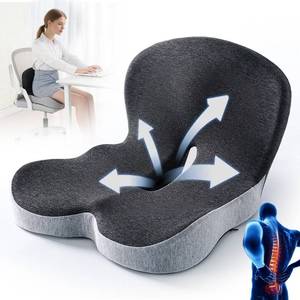 lot 19129 image: Memory Foam Seat Cushion for Truck Drivers, Office Chairs Ergonomic Seat Cushion for Back, Tailbone Sciatica Pain Relief, Pressure Relief Pad for Long Sitting, Car Seat Desk Chair Use