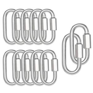 lot 19140 image: 12-Pack M8 Quick Links Screw, 3Inch Heavy Duty Quick Chain Link, 1200 LBS Capacity 516�� Locking Carabiner, Threaded Connectors for Chains, Swings, Hammocks, Shade Sails and Gym - Retail $17