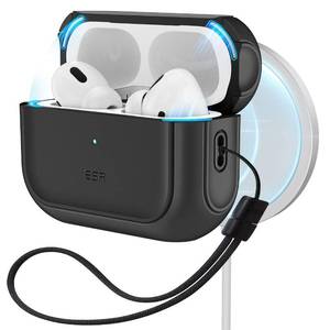 lot 19193 image: ESR for AirPods Pro 2 Case, Compatible with Airpods Pro Case 2nd  1st Generation (202320222019), Compatible with MagSafe, Full Drop Protection Cover with Lanyard, Black - Retail $13