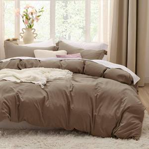 lot 19201 image: Bedsure Coffee Duvet Cover King Size - 3 Pieces Prewashed Cotton-Like Extra Soft Bedding Set, Includes 1 Duvet Cover 104x90 Inches with Zipper Closure & 2 Pillow Shams, Comforter Not Included - Retail $31