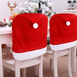 lot 19203 image: CCINEE 6PCS Christmas Chair Covers,Santa Claus Hat Slipcover Xmas Chair Back Cover for Christmas Dinning Room Decoration - Retail $20