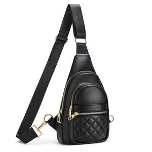 lot 19206 image: JASGOOD Sling Bag for Women Crossbody Leather Anti-theft Fanny Packs Chest Bag Sling Backpack for Fashion Travel,Black - Retail $29
