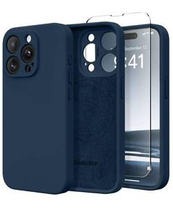 lot 19246 image: SuydanBox Magnetic for iPhone 14 Pro Max Case, Compatible with MagSafe, Full Camera ProtectionScreen Protector Silicone Shockproof Protective Phone Case for iPhone 14 Pro Max 6.7, Cobalt Blue - Retail $16