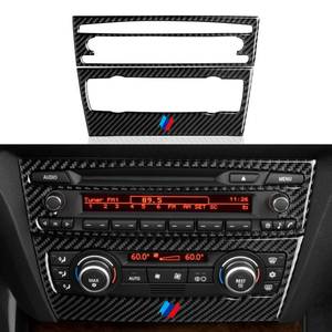 lot 26 image: Car CD Panel Cover Sticker Carbon Fiber Decal Trim fits for BMW E90 E92 E93 2005 2006 2007 2008 2009 2010 2011 2012 Interior Accessories (Style C) - Retail $22