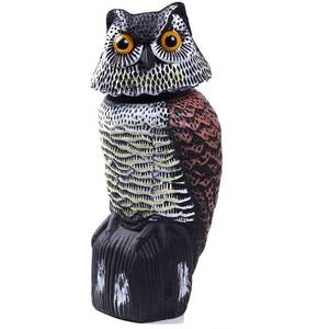 lot 28 image: Hedoc Fake Owl Decoys to Scare Birds Away, Rotating Head Sculptures, Nature Enemy Scarecrow Plastic Statues, Pest Repellent, Bird Control and Pigeon Deterrent Outdoor Yard, Garden Protectors - Retail $23