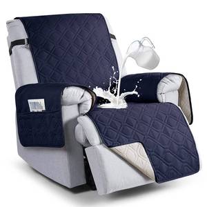 lot 34 image: VANSOFY 100% Waterproof Recliner Chair Covers, Recliner Cover Non-Slip Dog Chair Cover Furniture Protector Washable Slipcover with Pocket, Elastic Straps for Pets, Dogs(Dark Blue, 22) - Retail $34