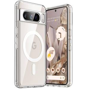 lot 19288 image: JETech Magnetic Case for Google Pixel 8 Pro 6.7-Inch 2023, Compatible with MagSafe Accessories, Shockproof Protective Phone Cover, Non-Yellowing Hard Clear PC Back (Clear) - Retail $10