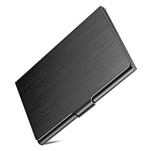 lot 19291 image: DMFLY Slim Business Card Case for Men & Women, Pocket Metal Case, Professional Stainless Steel Business Card Holders, Purse Name Card Holder, Buckle Style Shut, Black - Retail $5