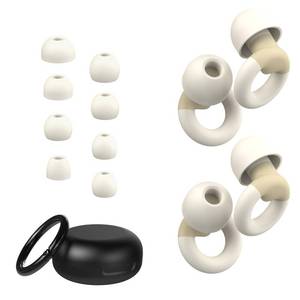 lot 19317 image: JUSTRVN Ear Plugs for Sleeping, 2 Pairs of Reusable Earplugs for Noise Reduction 25dB-30dB with 8 Ear Tips, Soft Hearing Protection Ear Plugs for Concert,Noise Sensitivity, Study & Work - Retail $13