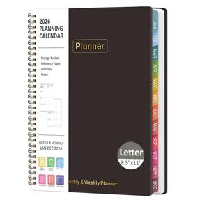 lot 19326 image: Damage See Photos 2026 Planner, 8.5 x 11 Weekly and Monthly Large Calendar Planner, Letter Size, Jan - Dec 2026, Hardcover Daily Agenda and Organizers for School Essentials & Office Supplies - Retail $15