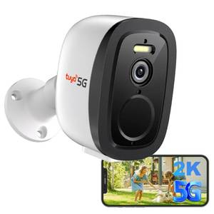 lot 19338 image: Raycom 2K Security Cameras Wireless Outdoor with 2.4G5G WiFi, Battery Powered Tuya Cameras for Home Security, AI Motion Detection, Two-Way Audio, Waterproof, Color Night Vision, Works wAlexa - Retail $27