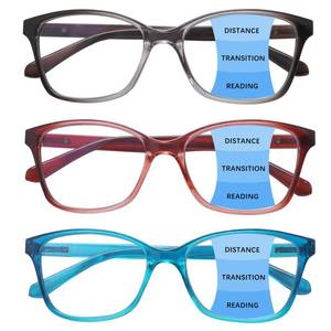 lot 19339 image: STASTEND 3 Pack Progressive Multifocus Reading Glasses Blue Light Blocking Multifocal Readers for Women Men with Spring Hinge (Multicolor-1, 2, x) - Retail $18