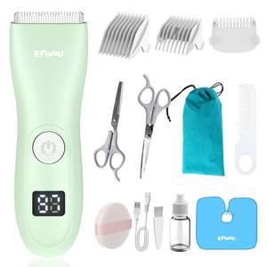 lot 19348 image: Pre Owned zuxify Baby Hair Clippers, Quiet Professional Hair Clippers for Kids, Hair Cutting Kits with LCD Display, Safe Ceramic Blades, Waterproof Rechargeable Trimmer for Autism Children and Infants - Retail $25