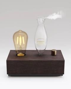 lot 19366 image: Glass Essential Oil Diffuser with Natural Wood Base, Waterless Aromatherapy Diffusers with Bulb, 3 Color Light Aroma Nebulizer for Home Office Bedroom Yoga  ��A Gift of Fragrance - Retail $60