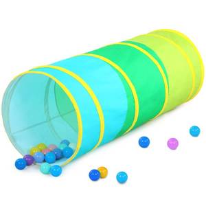lot 19367 image: Moncoland Kids Play Tunnel Tent for Toddlers, Colorful Cotton Pop Up Crawl Tunnel Toy for Baby Infant Children or Dog Cat Pet, Collapsible Gift for Boy and Girl and Game (Cotton Baby Tunnel) - Retail $40