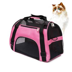 lot 19395 image: (Includes Hard Bottom Insert) MuchL Cat Carrier for Small Cats Soft-Sided Pet Carrier for Cats Puppies Small Pets Airline Approved Lightweight Comfortable Travel Cat Carrier (Small, Pink) - Retail $15
