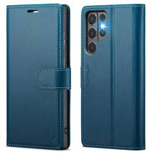 lot 19413 image: Wallet Case for Samsung Galaxy S26 Ultra 6.9, RFID Blocking Credit Card Holder, PU Leather Folio Flip Kickstand Protective Shockproof Cover for Galaxy S26 Ultra (Blue, Samsung Galaxy S26 Ultra) - Retail $20