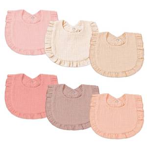 lot 19422 image: duludulu 6 Pack Muslin Baby Bibs for Baby Girls, Muslin Bibs Drool Bandana Bibs (Sweet Pink) - Retail $9