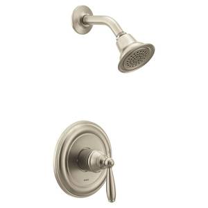 lot 19424 image: Moen UT2152EPBN Brantford M-CORE 2-Series 1-Handle Shower Trim Kit, Valve Required, Brushed Nickel - Retail $216