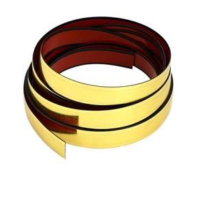lot 19441 image: SICCOMA Peel and Stick Molding Trim Flexible Self Adhesive Mirror Border Mirror Like Finish Decorative Trim for Wall, Mirror, Door, Wardrobe, Gap Sealing (34 in X 16.4 FT, Gold) - Retail $13
