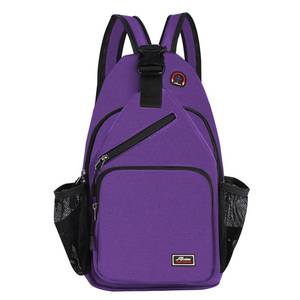 lot 19466 image: Afreter Crossbody Sling Backpack Men and Women Sling Bag Shoulder Backpack Travel Hiking Chest Bag Daypack (Purple) - Retail $18
