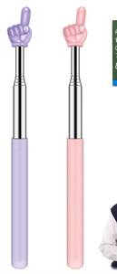 lot 19470 image: Retractable Teacher Pointer for Classroom Kids Reading, Dumero Extendable Finger Pointer Stick for School, Collapsible Finger Pointing Stick, Long Telescoping Hand Pointer, -2 Pack Pink, Purple - Retail $6
