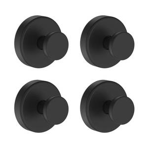 lot 19472 image: Suction Cup Hooks for Shower, Removable Towel Hooks for Bathroom Window Glass Door Wall, Bath Robe Looafh Hook for Hanging - 4 Pack, Black - Retail $20