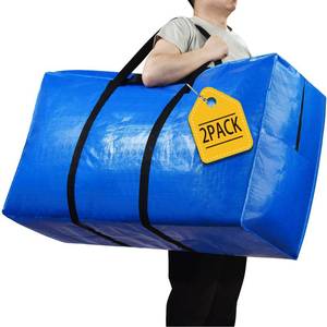 lot 19479 image: 57 Gallon Extra Large Storage Bags, XXL Jumbo Large Moving Bags Heavy Duty, Storage Totes Moving Boxes Supplies for College, Foldable Duffle Bag for Travel, Christmas Tree Bag, 42x23x13.5inch - 2PACK - Retail $28