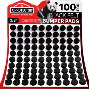 lot 19487 image: 66 PIECES Cabinet Door Bumpers X-Protector 66 PCS �� Small Felt Pads 38�� �� Ideal Black Felt Bumpers �� Self-Adhesive Thick Felt Dots �� Bumper Pads to Protect Glass & Other Surfaces - Retail $9