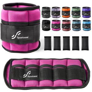 lot 19491 image: Sportneer Adjustable Ankle Weights Set - 1 Pair (2-10 lbs) Removable Sandbags for Women & Men, Comfortable Neoprene Leg Weights for Walking, Running, Pilates, Yoga, Home Workout & Physical Therapy - Retail $31
