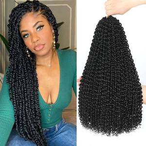 lot 19494 image: Dansama Passion Twist Hair Water Wave Crochet Hair for Black Women, Long Bohemian Braiding Hair for Boho Locs, Faux Locs, Butterfly Style Crochet Braids Hair Extensions (18inch, 1B, Economy Pack) - Retail $16