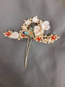 lot 19502 image: Butterfly Chinese Tassel Hair Stick Peony Flower Crystal Pearl Hanfu Hair Pins Classical Floral Wedding Headpiece Brides Hair Jewelry Accessories for Updo Long Hair Women Girls - Retail $9